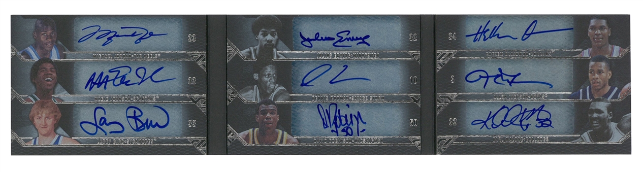 2013-14 UD Black Signature Nine #B9-2 NBA Hall of Famer Multi-Signed Card (#2/4) 